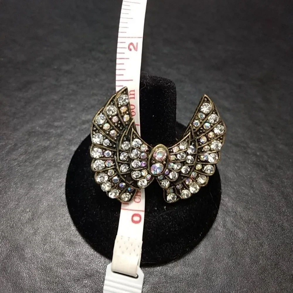 Bronze tone rhinestone ring size 9